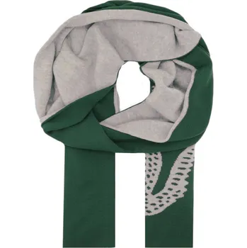 Šátek Lacoste Vlněný oboustranný šála | Barva:zelený | Velikost:OS
