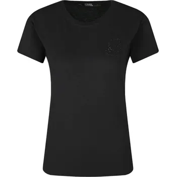 Dámské tričko Karl Lagerfeld Tričko Mini Karl Profile Rhinestone | Barva:černý | Velikost:M