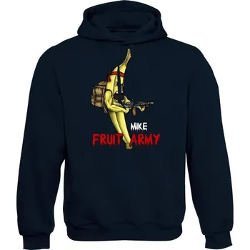 Pánská mikina Mikina s kapucí Mike - Fruit army - námořní modrá