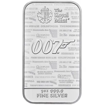 The Royal Mint Stříbrný slitek 1 oz James Bond 007 No Time To Die 31,1 g