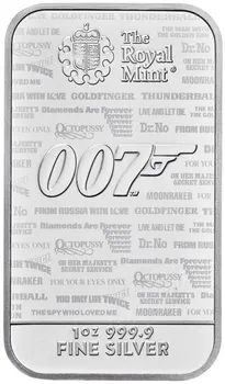 The Royal Mint Stříbrný slitek 1 oz James Bond 007 No Time To Die 31,1 g