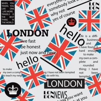 Impregnovaná látka kočárkovina, města, Londýn, London hello , látka, metráž