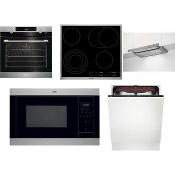 Set domácích spotřebičů AEG Mastery SteamBake BCK455350M + AEG Mastery DirectTouch HK654070XB + AEG DPE5660M + AEG Mastery MSB2547D-M + AEG Mastery MaxiFlex FSB53927Z