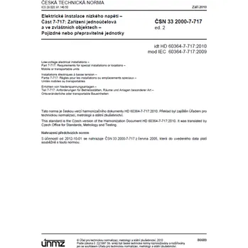 Technika ČSN 33 2000-7-717 ed. 2 - Pojízdné nebo přepravitelné jednotky