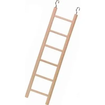 Příslušenství ke kleci pro ptáka Nobby dřevěný závěsný žebřík pro papoušky 6 příček 26cm