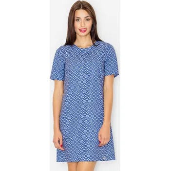 Dámská móda Vzorované šaty s krátkým rukávem M519 FIGL Velikost: S, Barva (Varianta): Vzor 34