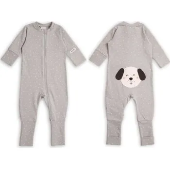 Kojenecký body Moniel dětský rostoucí overal Dots Pes - Šedá, vel. 92/98