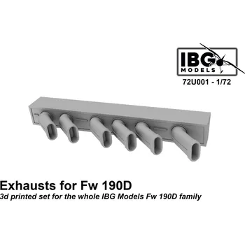 Plastikový model IBG 1/72 Exhausts for Fw 190D - 3D Printed Upgrade set