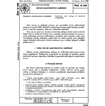 Technika ČSN 33 1500 - Revize elektrických zařízení