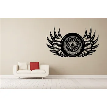Samolepící dekorace Lepy.cz Samolepka na zeď Kolo - auto Velikost (šířka x výška): l20x71cm, Barevná varianta: Tmavě červená