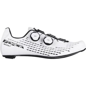 Pánské cyklistické tretry tretry FORCE ROAD REVOLT CARBON, bílé 44