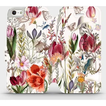Pouzdro na mobilní telefon Mobiwear Flipové pouzdro MP01S pro Apple iPhone SE /iPhone 5/iPhone 5S Rozkvetlá louka