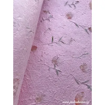 Umělecký papír Sapaimport Morušový papír s vlisovanými listy a lístky 05 Velikost: 23x32 cm