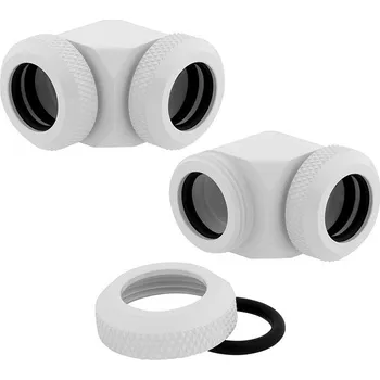 Počítačové chlazení Corsair Hydro X Series XF Hardline 90° 12mm OD Fitting Twin Pack White