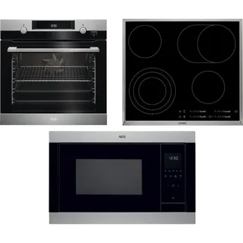 Set domácích spotřebičů AEG Mastery SteamBake BCK455350M + AEG Mastery DirectTouch HK654070XB + AEG Mastery MSB2547D-M