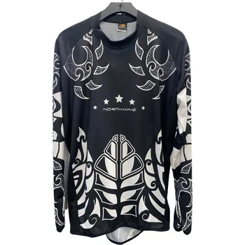 cyklistický dres Pánský cyklistický MTB Dres Northwave Tatu dlouhý rukáv Black/White Velikost: L
