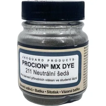 Speciální výtvarná barva Jacquard Reaktivní barvy na batikování Procion MX 19g neutrální šedá 211