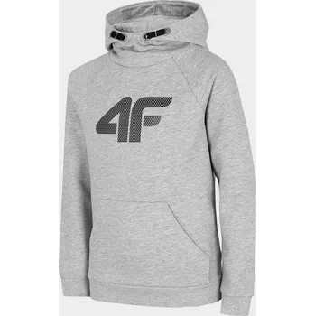Chlapecká mikina 4F HJZ22-JBLM002 GREY MELANGE Dětská mikina EU 122