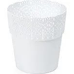 Plastový květináč krajka Bella 145 mm, bílý