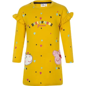 Dívčí oblečení Prasátko Pepa - licence Dívčí šaty - Prasátko Peppa VH1224, žlutá Barva: Žlutá, Velikost: 116