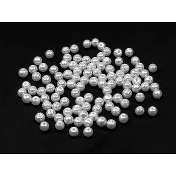Korálek Skleněné voskované korálky Ø4 mm 50g Barva: Bílá