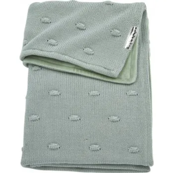 Dětská deka Meyco deka do kočárku/kolébky Knots samet - Stone green