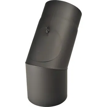 Kouřovod Koleno koužové 180/45 mm s otvorem černé silnostěnné