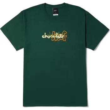 Pánské tričko huf Pánské triko (chocolate) carson tee forest green
