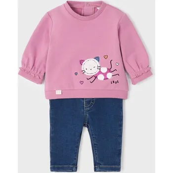 Dívčí pyžamo Mayoral dívčí kojenecká souprava 2596 růžová Rozměr: 6-9 měsíců, 75 cm