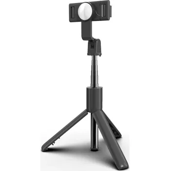 Selfie tyč Selfie tyč / monopod + stativ - K10 teleskopická + bluetooth dálkové ovládání / spoušť + zrcátko - černá
