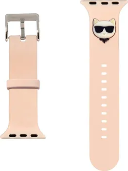 Řemínek na hodinky Karl Lagerfeld Choupette Head Apple Watch 42/44/45 mm růžový