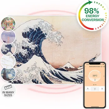 Infrazářič Klarstein Wonderwall Art Smart 500W 60x80cm Obrazový Infrapanel Vlny (10035122)