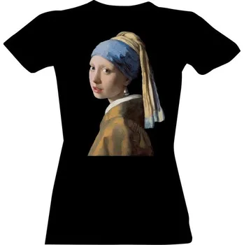 Dámské tričko Tričko s potiskem Dívka s perlou dámské