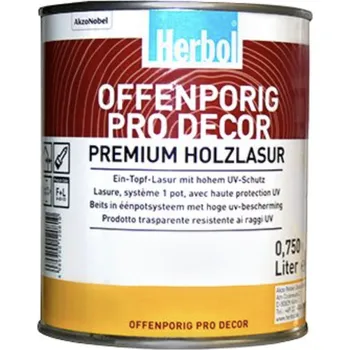 lazura HERBOL Offenporig Pro Decor - univerzální lazura na dřevo Odstín: Borovice 1200, Velikost balení: 0.75 l