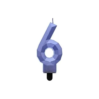 Dortová svíčka Dortová svíčka DIAMANTOVÁ MODRÁ - Číslice 6