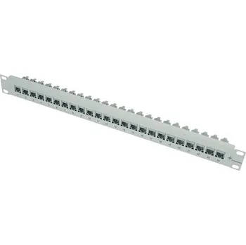 Switch Telegärtner 100007007 24 portů síťový patch panel 483 mm (19) CAT 6A 1 U šedobílá (RAL 7035) osazený