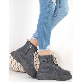 Dámská zimní obuv Cathay moda Šedé kotníkové boty 7092-4G Velikost: 36