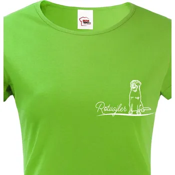 Dámské tričko Dámské tričko Rotvajler 2, Barva Zelená, Velikost L, Canvas Dámské tričko s krátkým rukávem 1711