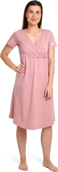 Těhotenské noční prádlo Košilka/šaty kojící Dots růžové M