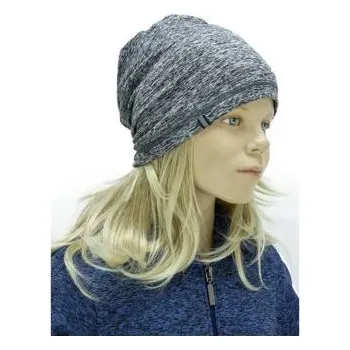 Čepice Dětská úpletová čepice Fantom s počesem - šedý melír obvod hlavy 52 cm