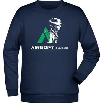Pánská mikina Mikina AIRSOFT is my life - námořní modrá