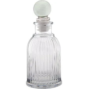 Skleněná dekorační lahvička s víčkem - Ø 6*13 cm