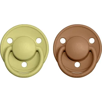 dudlíky Bibs De Lux dudlíky z kaučuku 2 ks - Meadow / Earth Velikost 1 ( 0 - 6 měsíců)