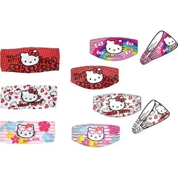 Kšiltovka čelenka široká Hello Kitty > varianta 4032 - bílá - srdíčka > 52-56cm