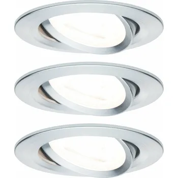 Bodové svítidlo PAULMANN Vestavné svítidlo LED Nova kruhové 3x6,5W GU10 hliník broušený nastavitelné 934.33 P 93433