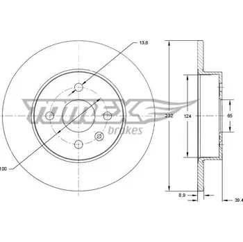 Brzdový kotouč Brzdový kotouč TOMEX Brakes TX 71-63