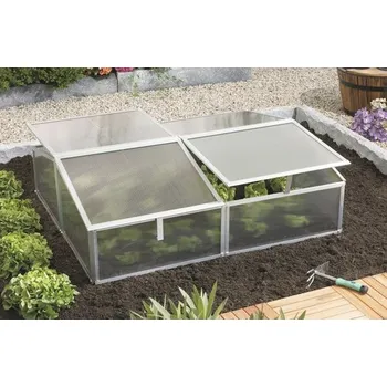 Skleník Pařeniště Vitavia Gaia polykarbonát 2x 120 x 100 x 26/39 cm hliník