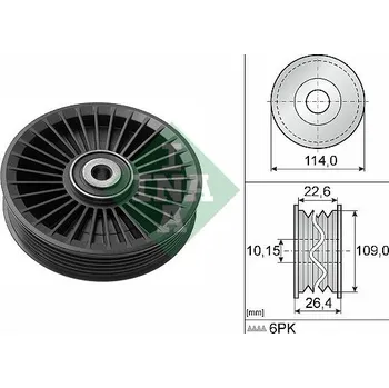 Vratná/vodicí kladka, klínový žebrový řemen Schaeffler INA 532 0108 10