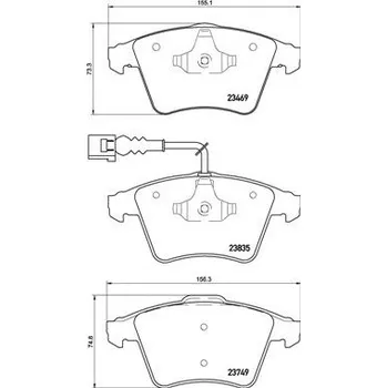 Brzdová destička Sada brzdových destiček, kotoučová brzda BREMBO P 85 149