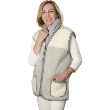 Dámská vesta Wooline Vesta z ovčí vlny Alpen Zip bez límce světle šedá Velikost: L